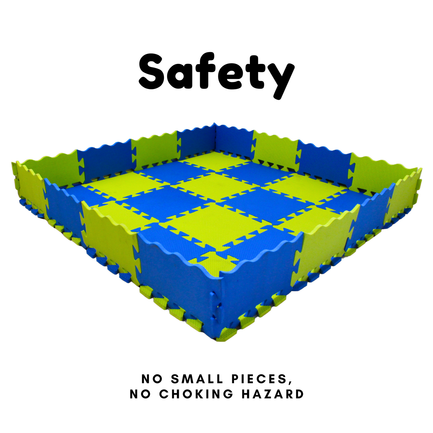EL NINO Interlocking Kids Play Mat with Fence | Electric Lime