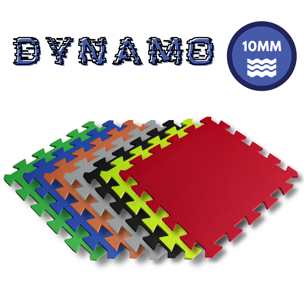 DYNAMO 10mm Thick Single-Coloured Mats | 7 Colour Options (Pack of 8 Mats)